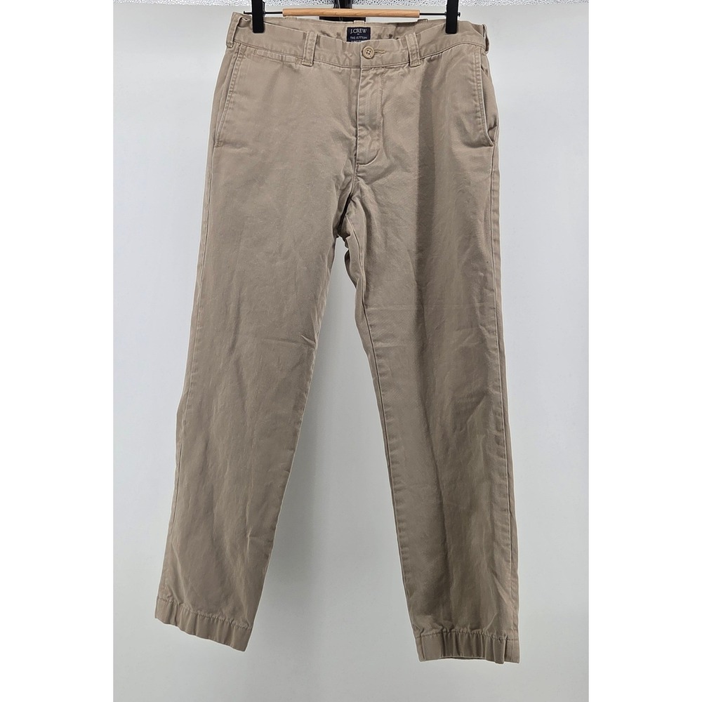J Crew The Sutton Chinos Men 32x30 Khaki Tan Plaid Lined Casual Outdoor Workwear